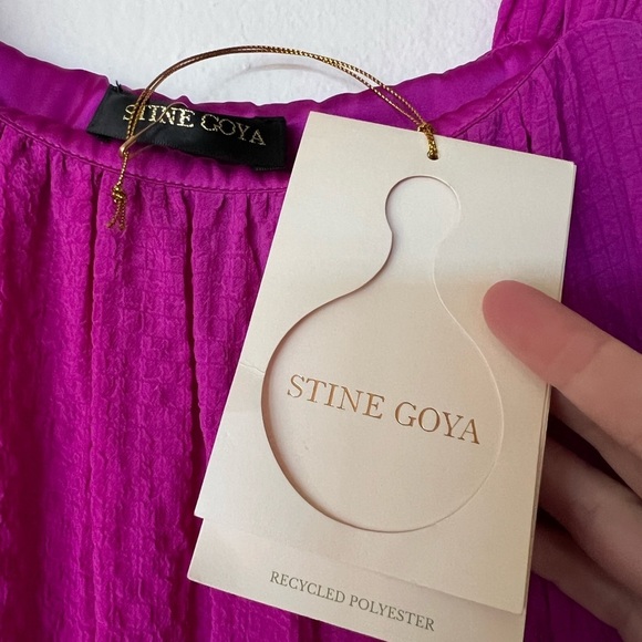 NWT Stine Goya Pink Tiered Sleeveless Mini Dress - Benedicte Dress in Flamingo - Picture 7 of 8